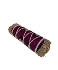 Blue Sage with Rose Petals cleansing love smudge stick heart chakra