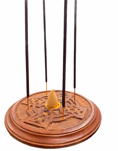 Celtic Knot incense burner with sacred eternal knotwork design for sticks and cones