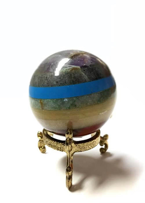 Chakra crystal ball energy balancing orb for spiritual cleansing, chakra work, and daily meditation practice.