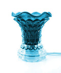 Electric Fragrance Oil Lamp blue glass plug-in design for scented oil diffusion and decorative night lighting.