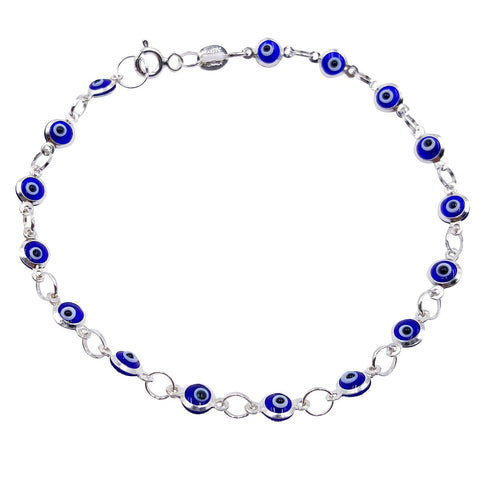 Gods Eye Blue Beaded Bracelet evil eye Nazar protection jewelry daily