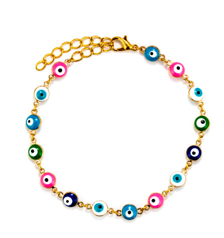 Gods Eye Colorful Beaded Bracelet multi color evil eye protection daily