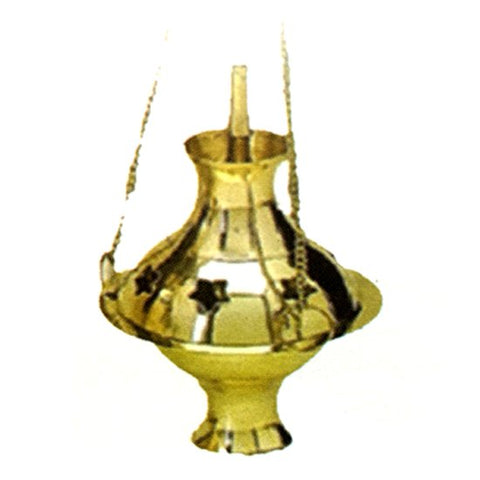 Traditional hanging brass incense burner on chain for resin and ceremonial use