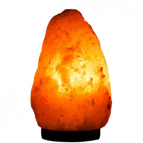 Himalayan Salt Lamp 7-9 Inch authentic pink crystal with warm amber glow for air purification and calm atmosphere.