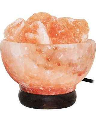 Himalayan Salt Lamp Fire Bowl authentic crystal glow for air purification, relaxation, and home wellness decor.