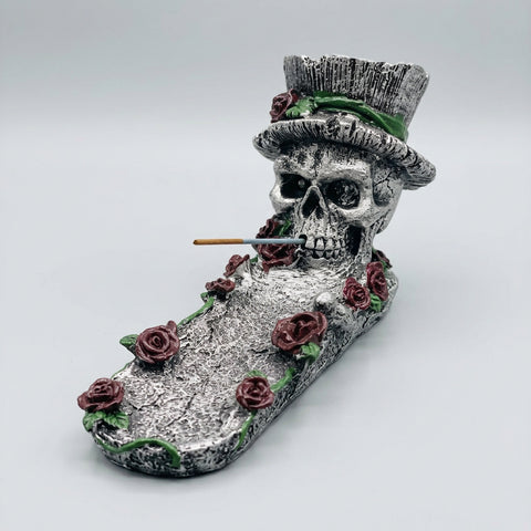 Incense Burner: Skull in Rose Garden - Incense Pro