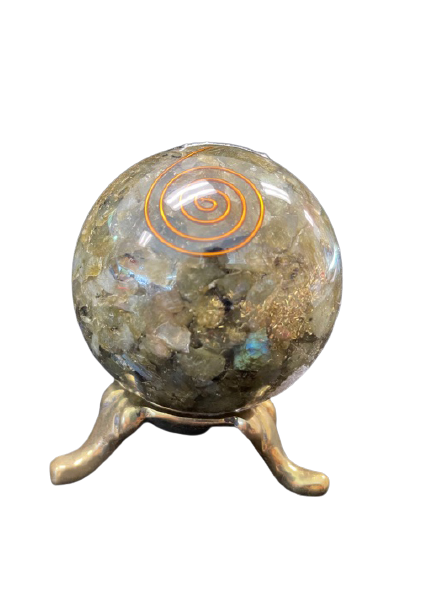 Labradorite Orgonite Crystal Ball psychic enhancement magic sphere orgone