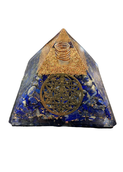 Lapis Lazuli Orgonite Pyramid wisdom truth orgone energy altar piece