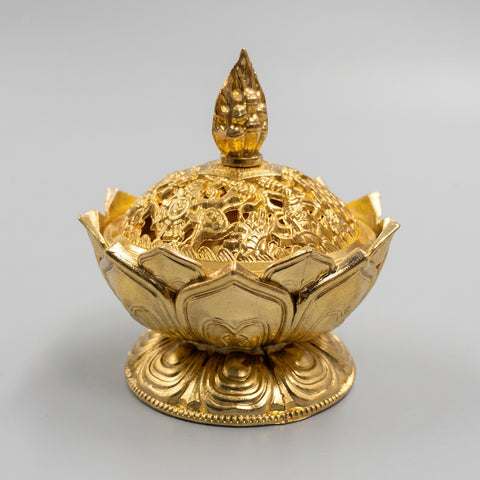 Lotus Brass Burner - Incense Pro