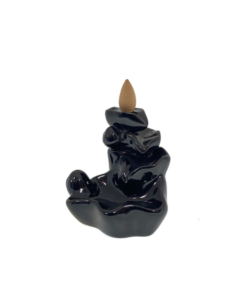 Mysterious Flower backflow incense burner with ethereal dreamlike floral mist display