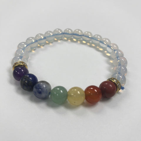 Opalite MoonStone Bracelet with Seven Chakra - Incense Pro