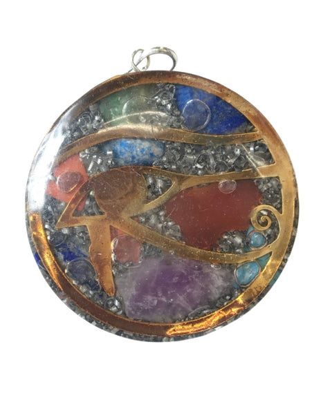Orgone Pendant Eye of Horus divine protection evil eye sacred jewelry orgonite