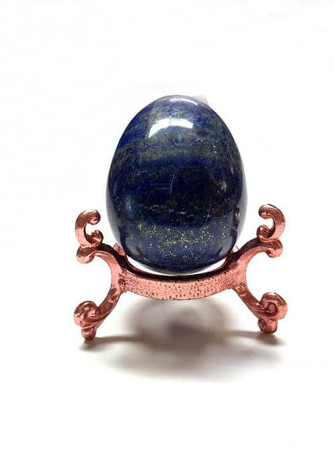 Polished Lapis Lazuli crystal sphere for energy balancing, mindfulness, and home decor.