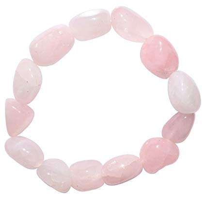 Rose Quartz Bracelet genuine love stone for heart chakra, self-love, and emotional healing.
