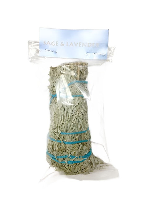 Sage and Lavender Smudge Stick hand-tied for energy cleansing, relaxation, and pre-sleep ritual practice.