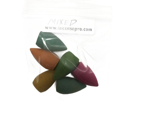 Convenient small pack of incense cones made for backflow waterfall burners