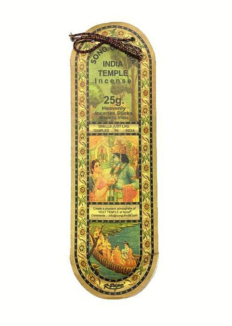 Song of India Incense Sticks 25g hand-rolled with sandalwood and natural resins for meditation, yoga, and home ambiance.