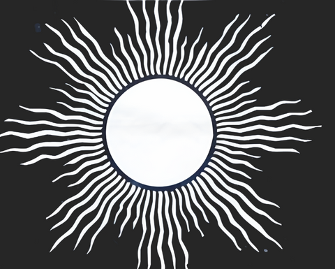 Spiritual wall tapestry with a radiant sun and mandala motif.