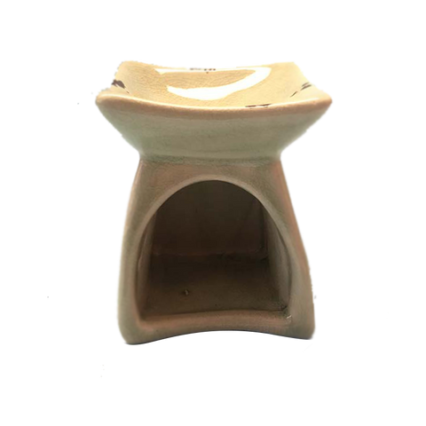 Tart Warmer Ceramic Oil Lamp vintage brown electric with dimmer for flameless wax tart melting and fragrance oil warming.