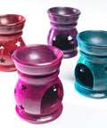 Tea Candle Tart Oil Lamp Burner made from marble soapstone with embossed design for scented oil and wax tart warming.