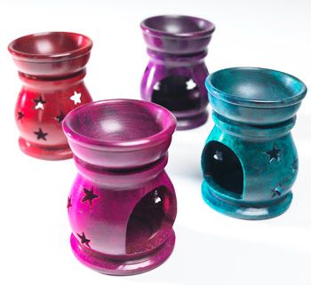 Tea Candle Tart Oil Lamp Burner made from marble soapstone with embossed design for scented oil and wax tart warming.