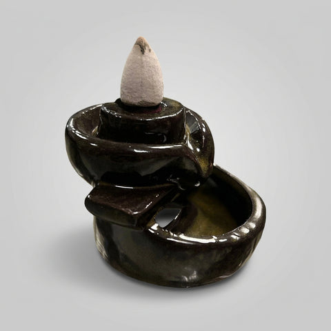 Shiva waterfall incense burner, view 2
