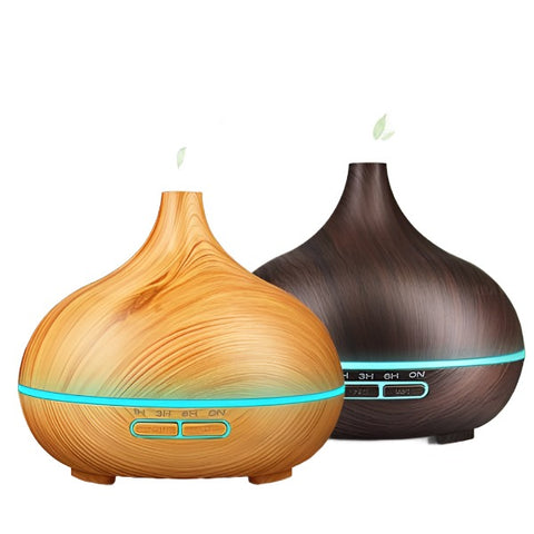 Wood Grain Diffuser 7 Colour Changing LED with natural wood texture and colour light